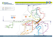 MVV-Netz in den Städten Kolbermoor und Rosenheim (Abend)