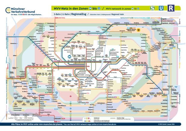 MVV Netzplan / Zonen M-12
