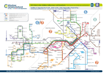 MVV-Netz in den Städten Kolbermoor und Rosenheim (Tag)